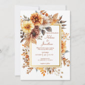 バーントオレンジテラコッタガーデンエレガントな結婚式 招待状 (正面)