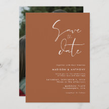 バーントオレンジテラコッタミニマモダンリスト結婚ズ