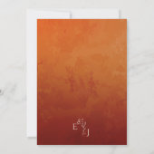 バーントオレンジテラコッタ素朴秋フローラ結婚ズ 招待状 (裏面)