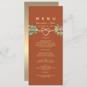 バーントオレンジテラコッタ結婚のメニュー メニュー (正面/裏面)