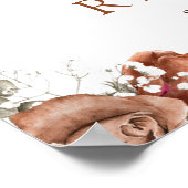 バーントオレンジテラコッタ結婚フローラの歓迎 ポスター (角)