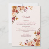 バーントオレンジテラコッタ結婚フローラ詳細 招待状 (正面)