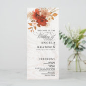 バーントオレンジテラ素朴コッタ結婚式 プログラム (スタンド正面)