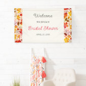 バーントオレンジトロピカルハイビスカスフローラブライダルシャワー 横断幕 (インサイチュ)