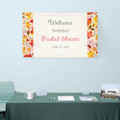 バーントオレンジトロピカルハイビスカスフローラブライダルシャワー 横断幕 (トレードショー)