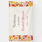 バーントオレンジトロピカルハイビスカスフローラブライダルシャワー 横断幕 (縦)