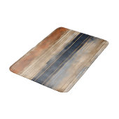 バーントオレンジネイビーダスティブルー動揺してストライプ バスマット (アングル)