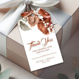 バーントオレンジバラテラコッタ結婚フローラ ギフトタグ