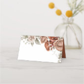 バーントオレンジバラテラコッタ結婚フローラ プレイスカード (正面)