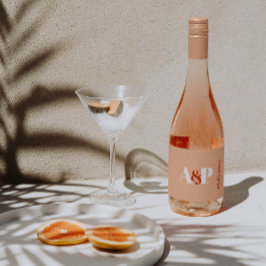 バーントオレンジピーチタイポグラフィウェディングシャワー スパークリングワインラベル