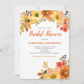 バーントオレンジフローラブライダルシャワー 招待状 (正面)