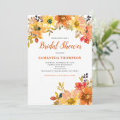 バーントオレンジフローラブライダルシャワー 招待状 (スタンド正面)