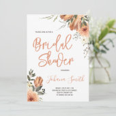 バーントオレンジフローラ秋ブライダルシャワー 招待状 (スタンド正面)
