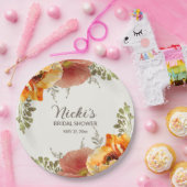 バーントオレンジフローラ秋秋ブライダルシャワー ペーパープレート (パーティー)