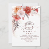バーントオレンジブルゴーディテラコッタブライダルシャワーInv 招待状 (正面)