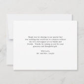 バーントオレンジブルゴーニュ秋素朴フローラ結婚ズ サンキューカード (裏面)