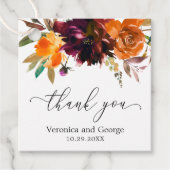 バーントオレンジブルゴーニュ秋素朴フローラ結婚ズ フェイバータグ (正面)