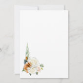 バーントオレンジホワイトローズフローラ誕生日ディナー 招待状 (裏面)