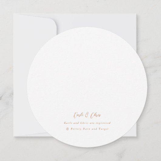 バーントオレンジボタニカルオータムフローラブライダルシャワー 招待状 (裏面)