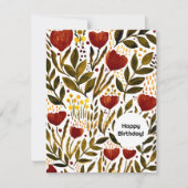 バーントオレンジボタニカルハッピーバースデー シーズンカード (正面)