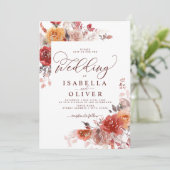 バーントオレンジボホテラコッタブルゴーニュ結婚ーズインビ 招待状 (スタンド正面)