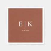 バーントオレンジボホテラコッタ素朴結婚ズ スタンダードカクテルナプキン (正面)