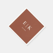 バーントオレンジボホテラコッタ素朴結婚ズ スタンダードカクテルナプキン (角)