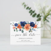 バーントオレンジボホパンパステラコッタ日付を保存 案内ポストカード (スタンド正面)