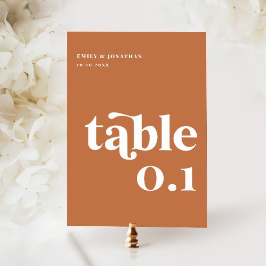 バーントオレンジボホレトロ70結婚s テーブルナンバー
