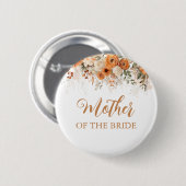 バーントオレンジボホ秋フローラマザーオブザブライド 缶バッジ (正面&裏面)
