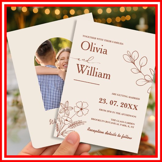 バーントオレンジボホ結婚ズ 招待状