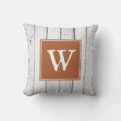 バーントオレンジモ素朴ノグラム装飾用クッション クッション (正面)