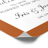 バーントオレンジラストフローラアーチ秋の結婚式歓迎 ポスター (角)