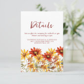 バーントオレンジラストフローラ秋の結婚式 エンクロージャーカード (スタンド正面)