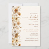 バーントオレンジワイルドフラワーブライダルシャワーフローラ 招待状 (正面)