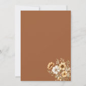 バーントオレンジワイルドフラワーブライダルシャワーフローラ 招待状 (裏面)