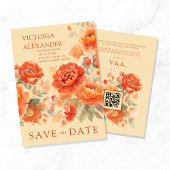 バーントオレンジ秋の結婚式 セーブザデート