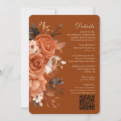 バーントオレンジ結婚式招待状 招待状 (裏面)