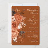 バーントオレンジ結婚式招待状 招待状 (正面)