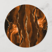 バーントオレンジ金ゴールドアゲートアイボリーラウンドプレート結婚ズ メニュー (裏面)