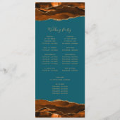 バーントオレンジ金ゴールドアゲートティール(緑がかった色)結婚ズ プログラム (裏面)