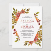 バーントオ素朴レンジフローラ秋秋の結婚式 招待状 (正面)