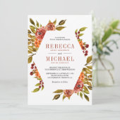 バーントオ素朴レンジフローラ秋秋の結婚式 招待状 (スタンド正面)