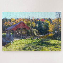 バーントン郡のランダル橋(Randall Covered Bridge in Autumn, Ver ジグソーパズル