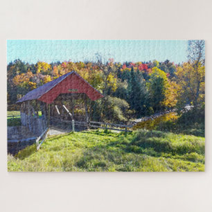 バーントン郡のランダル橋(Randall Covered Bridge in Autumn, Ver ジグソーパズル