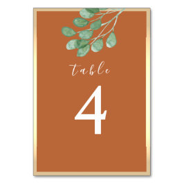 バーント オレンジ ウェディング テーブルナンバー