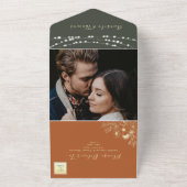 バーント オレンジ テラコッタ ウェディング オールインワン招待状 (外側)