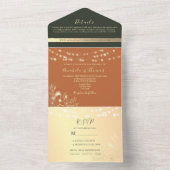 バーント オレンジ テラコッタ ウェディング オールインワン招待状 (内側)