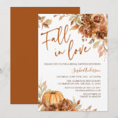 バーント オレンジ ラスト ボホー 秋の恋に落ちる ブライダル シャワー 招待状 (正面/裏面)