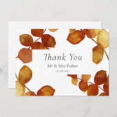 バーント シエナ ユーカリ ボホー サンクス サンキューカード (正面/裏面)